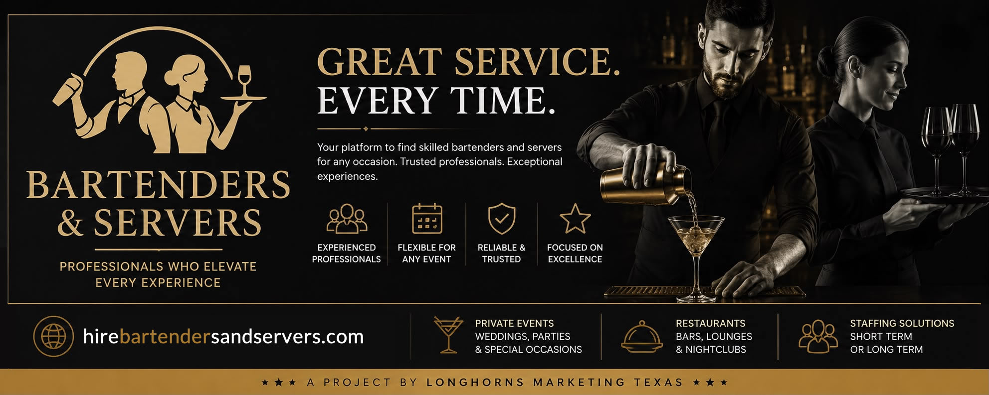 Hire Bartenders and Servers in Texas